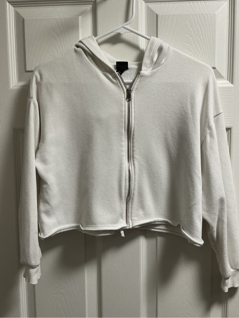 art class White Cropped Zip-Up Hoodie